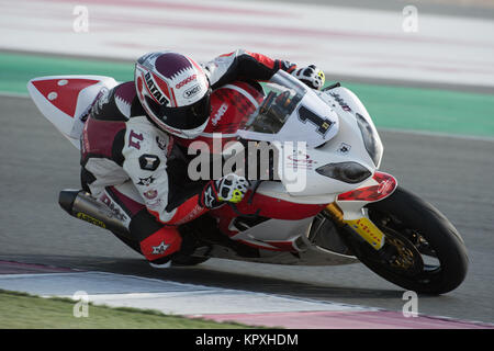 Le circuit de Losail, à Doha, au Qatar. Déc 16, 2017. Saeed Al Sulati qui tours pour QMMF pendant la première série de l'QSTK championnat 2017/18600 Crédit : Tom Morgan/Alamy Live News Banque D'Images