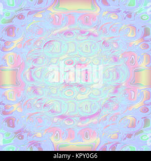 Résumé fond multicolore transparente géométrique. Motif de cercles concentriques de couleurs pastel jaune, rose, violet, pourpre, et d'éléments d'aquamarine, délicate et rêveuse. Banque D'Images