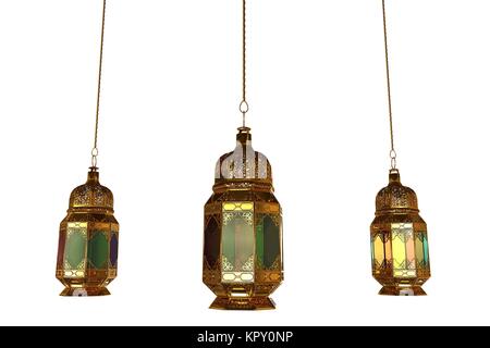 Isolées lanternes 3d Banque D'Images