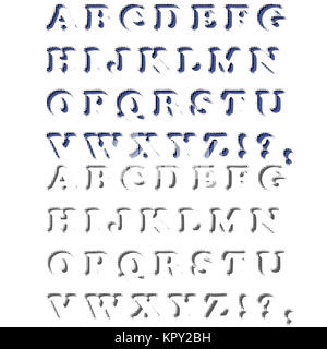 Ensemble de lettres. Alphabet de demi-teinte Banque D'Images