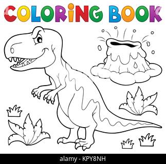 Livre de coloriage dinosaure sujet 1 Banque D'Images