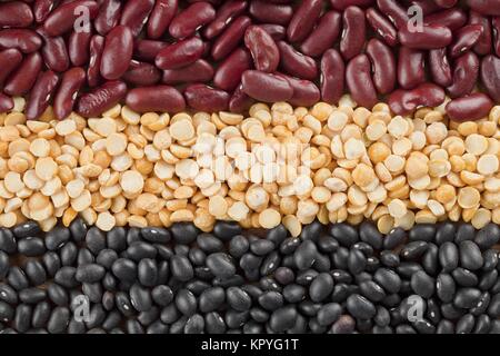 Plan macro sur variété de céréales alimentaires Banque D'Images