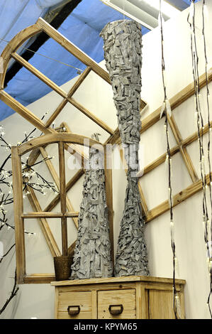 Arbre de Noël, fêtes, Noël, les préparatifs, l'accordage, chambre, décoration, intérieur, fragment, l'humeur, Noël, arbre, table, décoration, belle, Banque D'Images