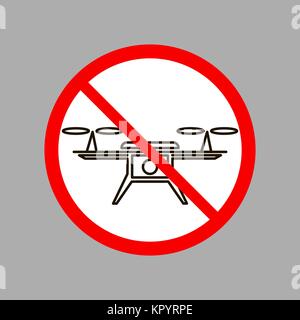 L'icône Stop drone aérien Illustration de Vecteur