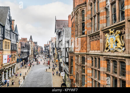 Paysage urbain dans la vieille ville de Chester, Cheshire, Angleterre, Royaume-Uni Banque D'Images