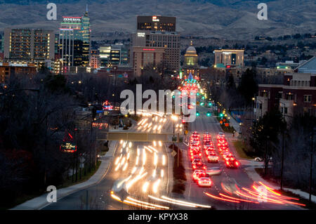 Boise IDAHO cityscape au crépuscule en décembre 2017 Banque D'Images