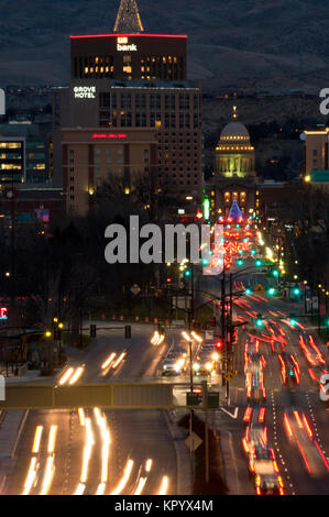 Boise IDAHO cityscape au crépuscule en décembre 2017 Banque D'Images