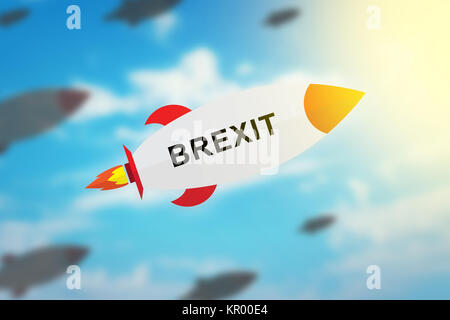 Groupe d'BREXIT ou la sortie plate rocket Banque D'Images