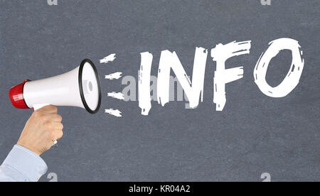 Info info info informations actualités actualités concept megaphone Banque D'Images