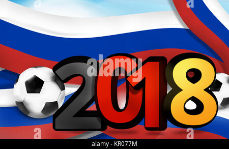 Russie Allemagne football soccer 2018 bold 3d illustration Banque D'Images