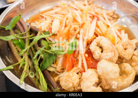 Ensemble de repas salade épicée de papaye Banque D'Images