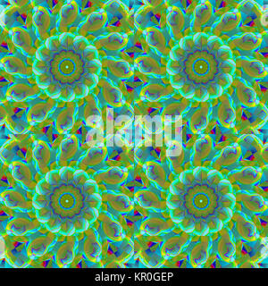 Abstract background transparent géométrique. Les cercles multicolores motif régulier de l'ocre, vert vif, bleu turquoise et gris avec éléments violet et rouge, ornée et vaste. Banque D'Images