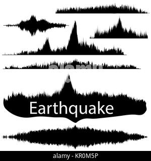 L'onde sismique fixation sur le papier. Ensemble d'onde audio Banque D'Images