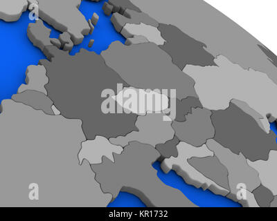 L'Europe centrale sur le modèle de la Terre politique Banque D'Images