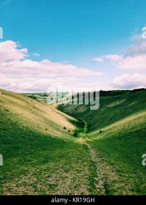 Paysage rural, Devil's Dyke, South Downs, West Sussex, Angleterre, Royaume-Uni Banque D'Images