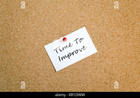 Le temps d'améliorer Sticky Note Concept Banque D'Images