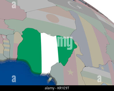 Le Nigeria avec drapeau Banque D'Images