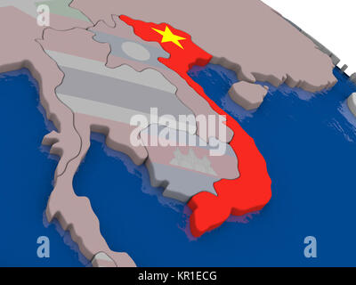 Vietnam avec drapeau Banque D'Images