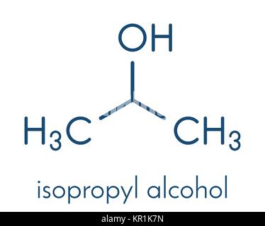 Isopropylalcohol (isopropanol, 2-propanol) molécule. Utilisé dans des solutions désinfectantes et comme solvant. Formule topologique. Illustration de Vecteur