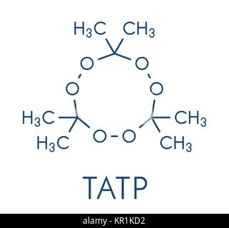 Triacetone triperoxide (peroxyde d'acétone, TATP) molécule d'explosifs. Formule topologique. Illustration de Vecteur