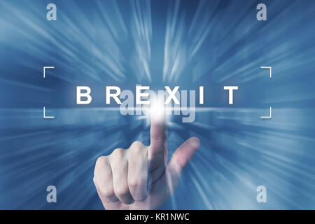 Part en cliquant sur le bouton ou la brexit Banque D'Images