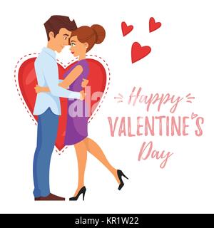 Couple hugging romantique Illustration de Vecteur