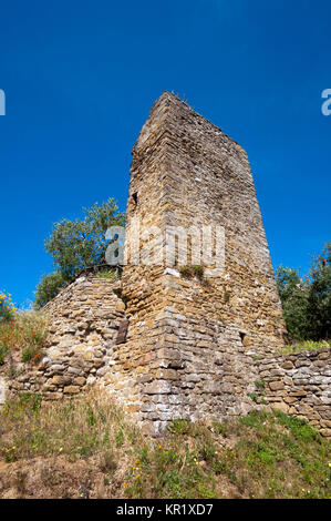 Vestiges du château médiéval de Fontignano, petit village de l'Ombrie, Italie Banque D'Images