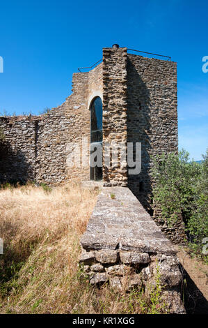 Vestiges du château médiéval de Fontignano, petit village de l'Ombrie, Italie Banque D'Images