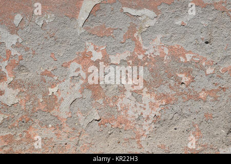 Vieux Rose gris plâtre peint mur de déroulage Banque D'Images