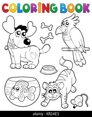 Coloriage avec animaux domestiques 4 Banque D'Images