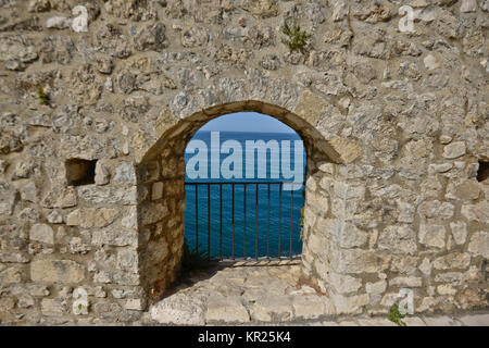 Ulcinj, sur la mer Adriatique du Château Banque D'Images