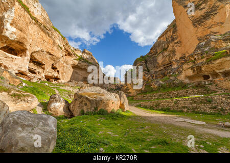 Ancienne ville de Hasankeyf en Turquie. La ville passe sous l'eau du réservoir d'un barrage en construction sur le tigre. Banque D'Images