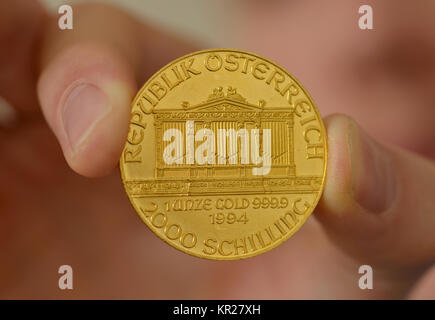 1 once, membre d'un orchestre philharmonique, golden coins, 1 Unze, Wiener Philharmoniker, Goldmuenze Banque D'Images