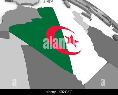 L'Algérie au monde avec le drapeau Banque D'Images