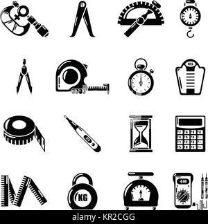 Précision de mesure, le style simple icons set Illustration de Vecteur