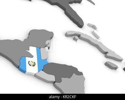 Guatemala Le globe avec drapeau Banque D'Images