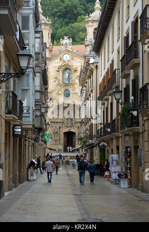 Vieille ville et de la Basilique Santa Maria del coro.San Sebastian (Donostia).L'Espagne Banque D'Images