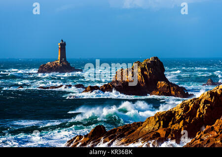 La Vieille (phare, le phare de la vieille à la Pointe du Raz) Banque D'Images