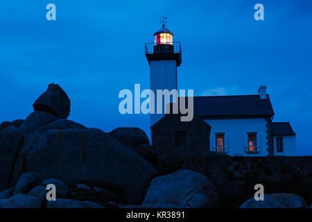 Le phare de Pontusval, Brignogan-Plages, France Banque D'Images