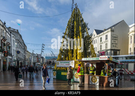 Arbre de Noël du Souvenir sur Patrick Street, Cork, Ireland with copy space Banque D'Images