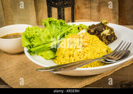 La viande de chèvre Biryani Banque D'Images