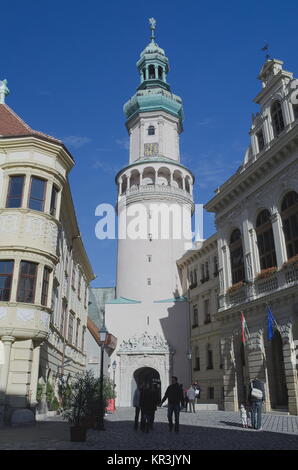 La tour de surveillance incendie célèbre monument à Sopron Hongrie Banque D'Images