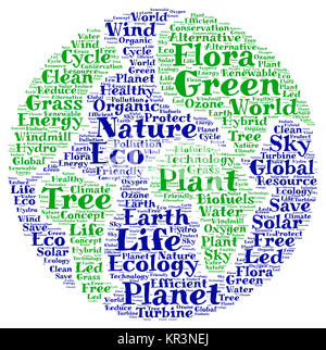 Green Planet Nuage de mots Banque D'Images