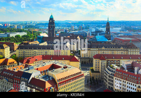 Toits de Dresde, Allemagne Banque D'Images