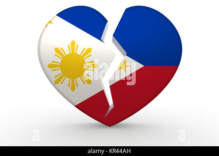Forme de coeur blanc cassé avec drapeau Philippines Banque D'Images