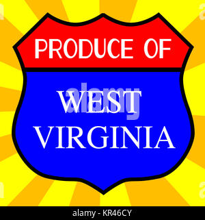 Produire de la West Virginia Shield Banque D'Images