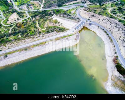 Vue aérienne du barrage de Germasogeia, Limassol, Chypre Banque D'Images