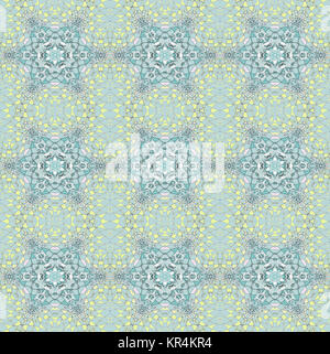 Abstract background transparent géométrique. Motif étoile régulière délicate turquoise, jaune et rose sur gris clair, vaste et très orné. Banque D'Images