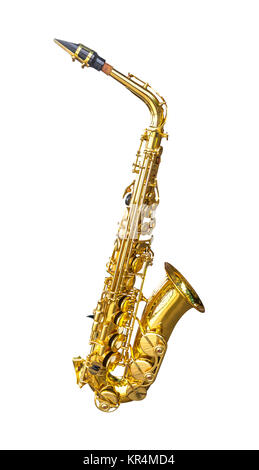 Saxophone alto or isolated Banque D'Images