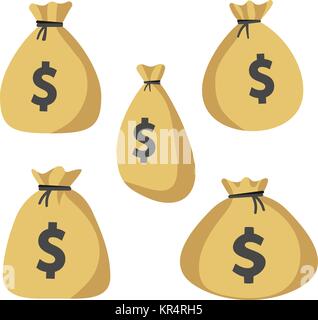 Sac icon set. Collection de sac argent iscons Illustration de Vecteur